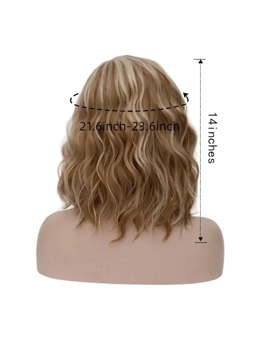 Women's Brown Blonde Wavy Curly Bob Wig Heat Resistant Cosplay Halloween Party